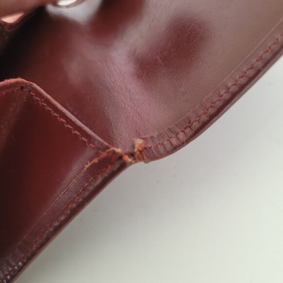 Cartier Mini Coin Case Holder Wallet Patent Leather Small Red Burgundy Bordeaux - Picture 7 of 10